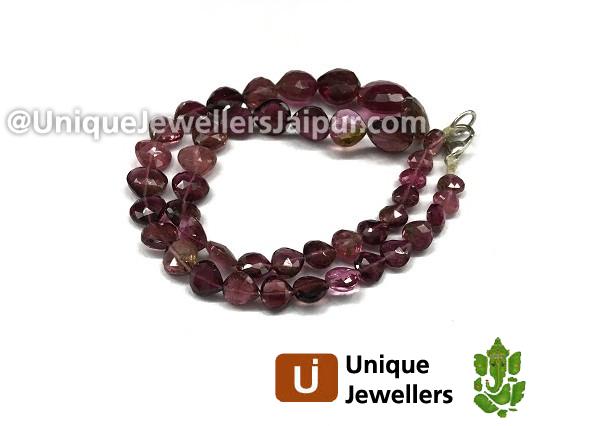 Pink Tourmaline Faceted Heart Beads