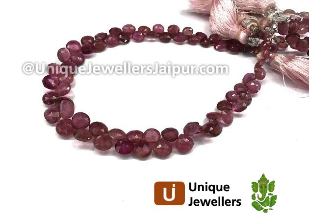 Pink Tourmaline Faceted Heart Beads