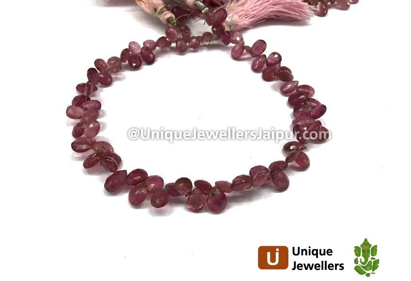 Pink Tourmaline Faceted Pear Beads