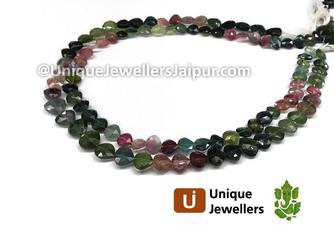 Tourmaline Faceted Heart Beads