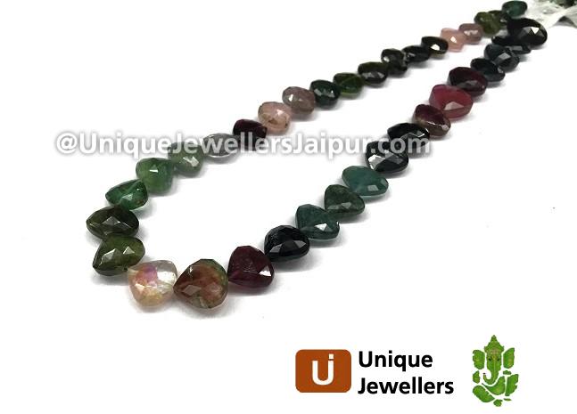 Tourmaline Faceted Heart Beads