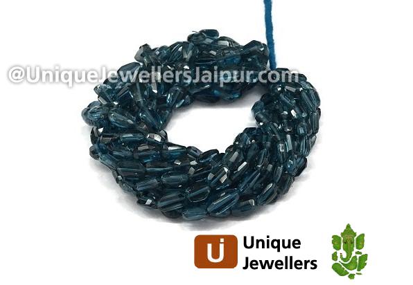 London Blue Topaz Faceted Nugget Beads