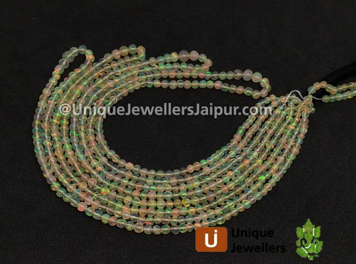 Yellow Ethiopian Opal Smooth Round Beads