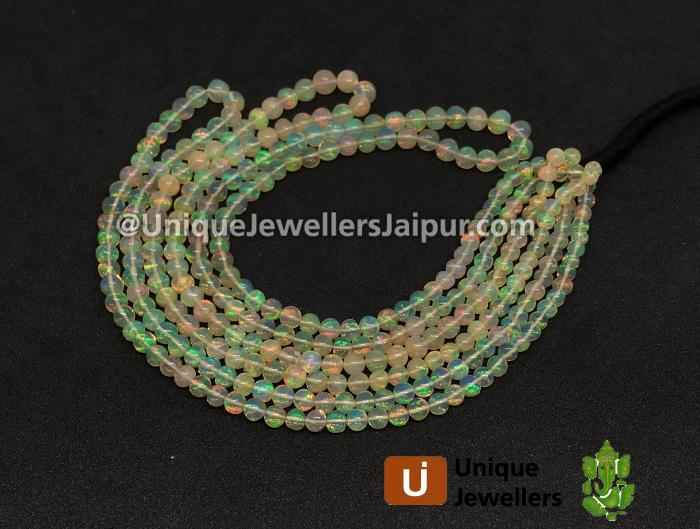 Yellow Ethiopian Opal Smooth Round Beads