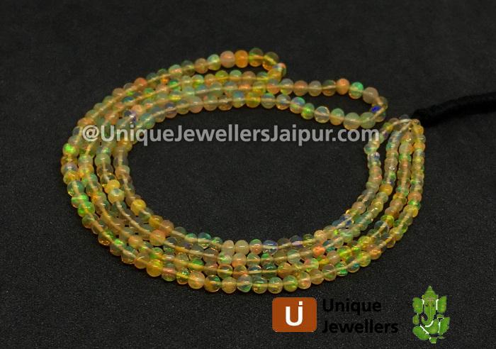 Orange Ethiopian Opal Smooth Round Beads