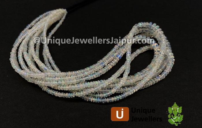 Off White Ethiopian Opal Smooth Roundelle Beads