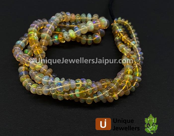 Orange Ethiopian Opal Smooth Roundelle Beads