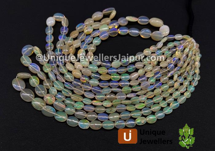 Yellow Ethiopian Opal Smooth Oval Beads