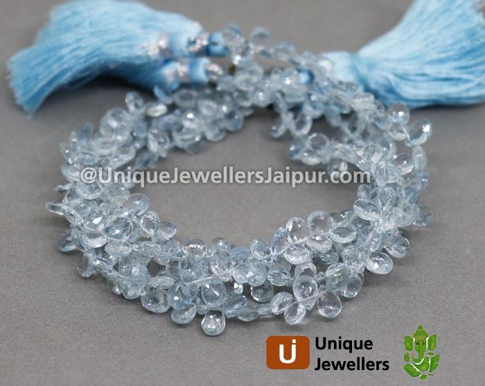 Aquamarine Faceted Pear Beads