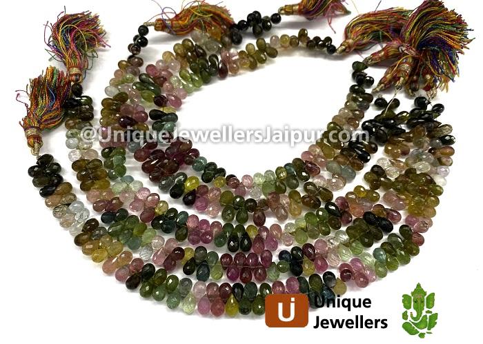 Tourmaline Faceted Drop Beads