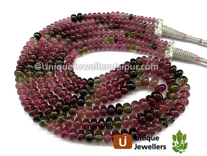 Multi Tourmaline Far Smooth Roundelle Beads