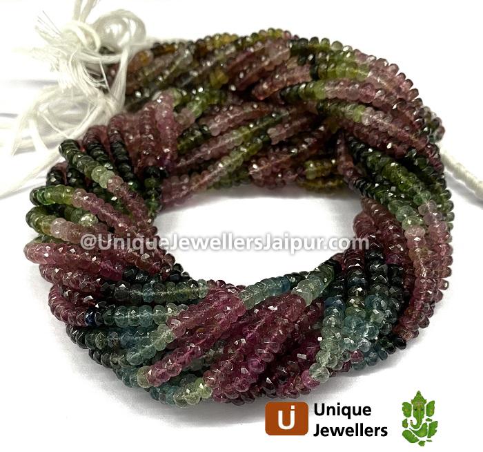 Tourmaline Far Faceted Roundelle Beads