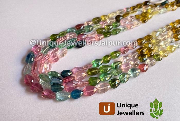 Afghani Tourmaline Far Faceted Pear Beads