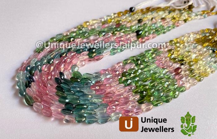 Afghani Tourmaline Faceted Pear Beads