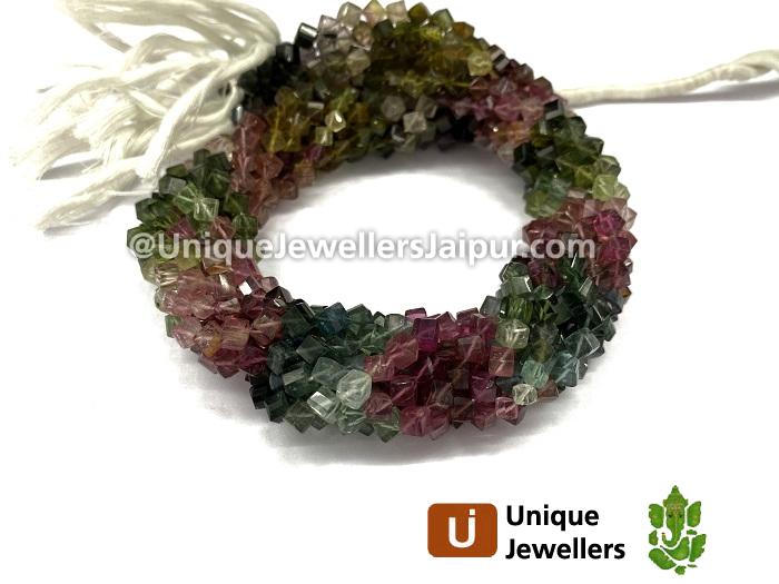 Tourmaline Twisted Cube Beads