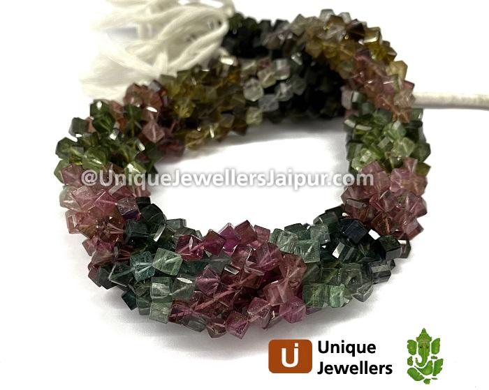 Tourmaline Far Twisted Cube Beads