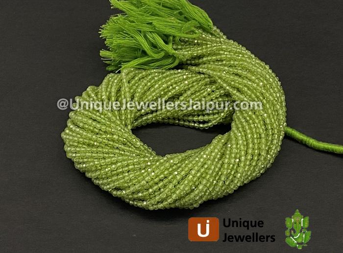 Peridot Micro Cut Round Beads