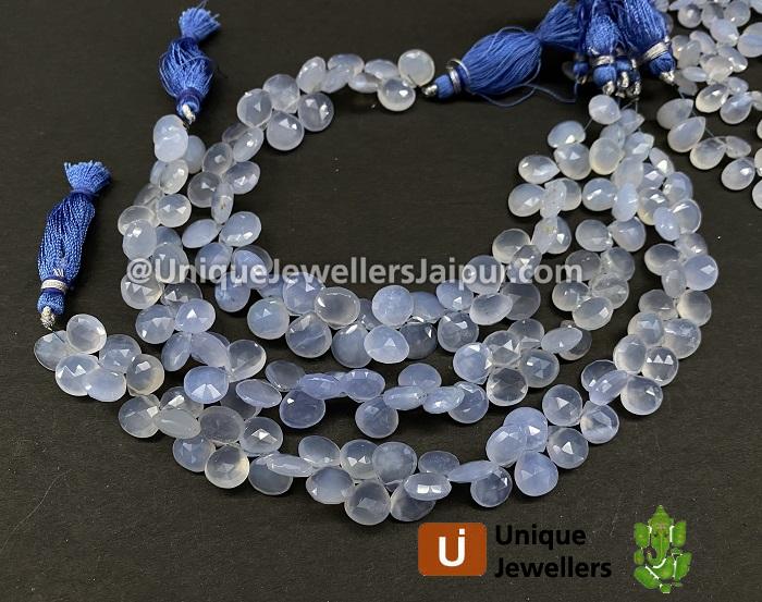 Chalcedony Faceted Heart Beads
