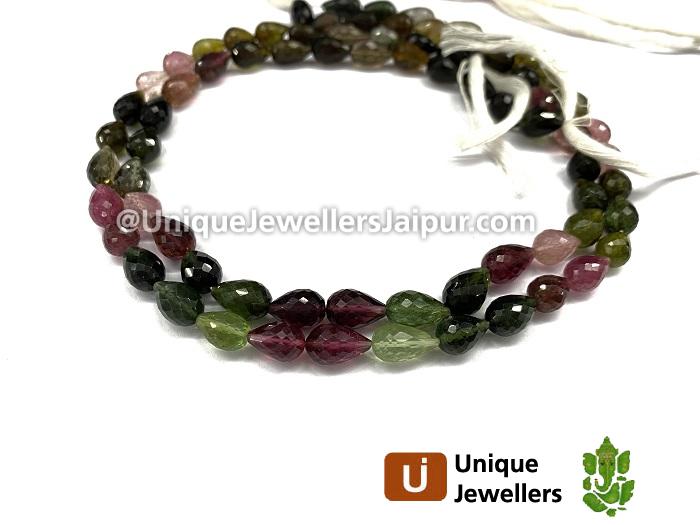 Tourmaline Faceted Drops Beads