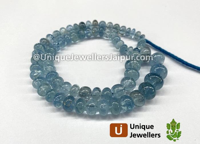 Milky Aquamarine Far Smooth Roundelle Beads