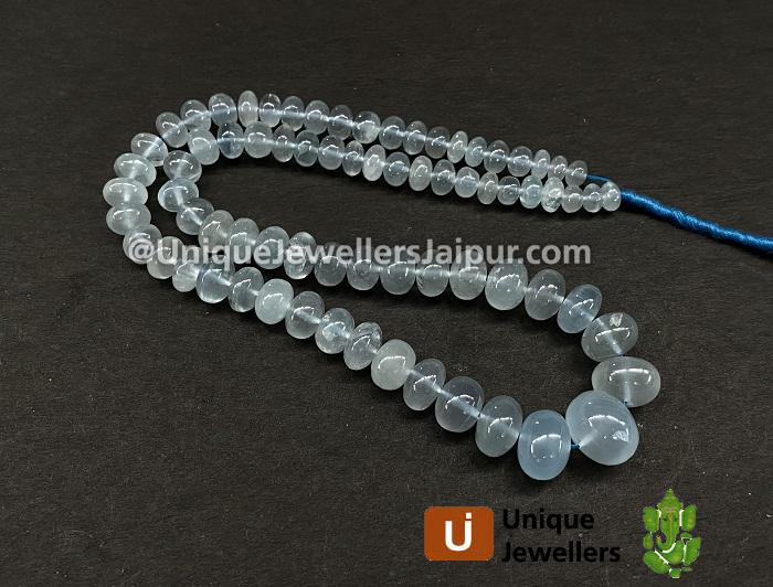 Milky Aquamarine Far Smooth Roundelle Beads