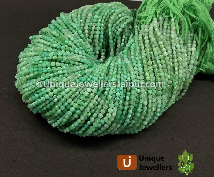 Chrysoprase Shaded Faceted Coin Beads
