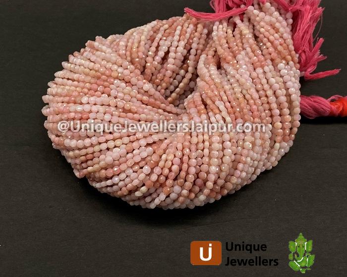 Pink Opal Shaded Faceted Coin Beads