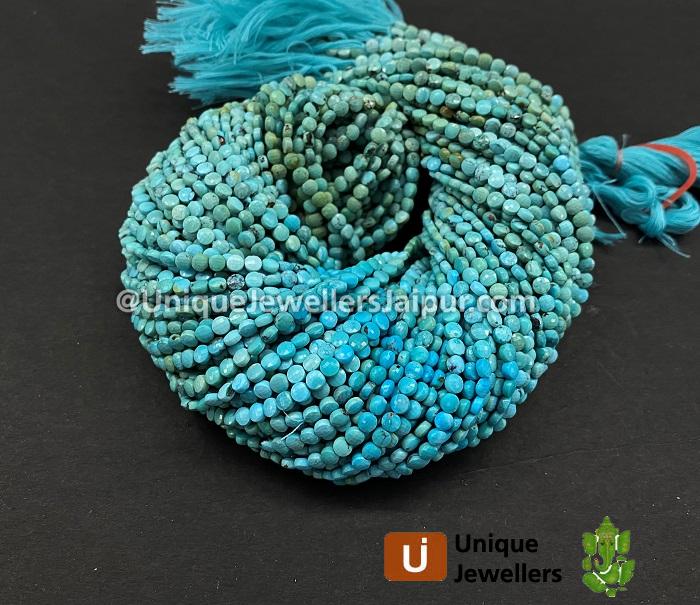 Turquoise Shaded Faceted Coin Beads