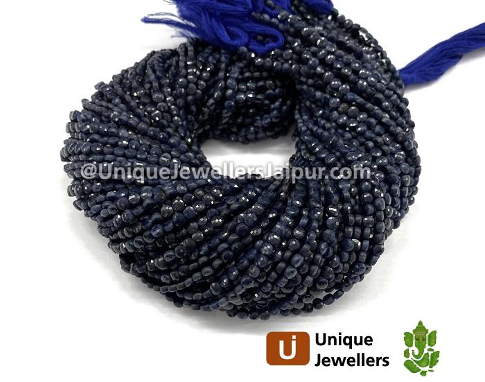 Blue Sapphire Faceted Coin Beads