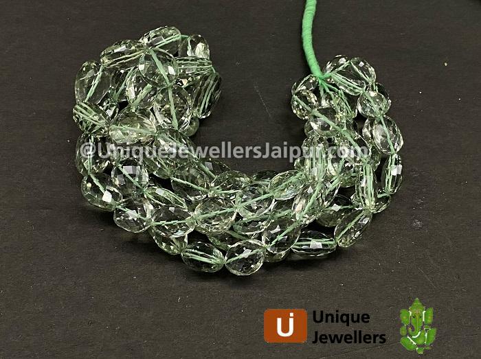 Green Amethyst Faceted Nugget Beads