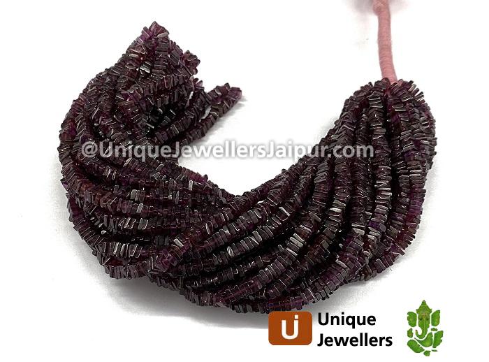 Rhodolite Plain Heishi Square Beads