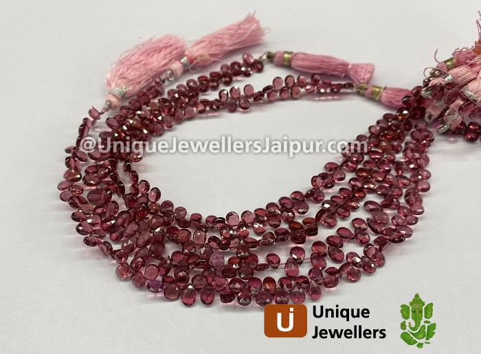 Rhodolite Faceted Pear Beads