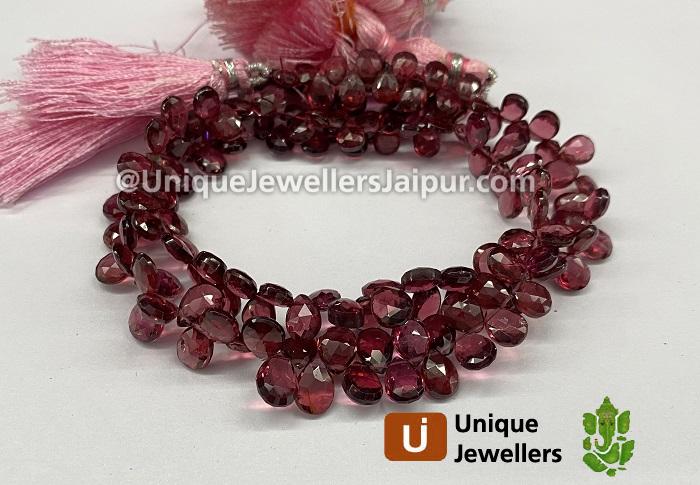 Rhodolite Far Faceted Pear Beads