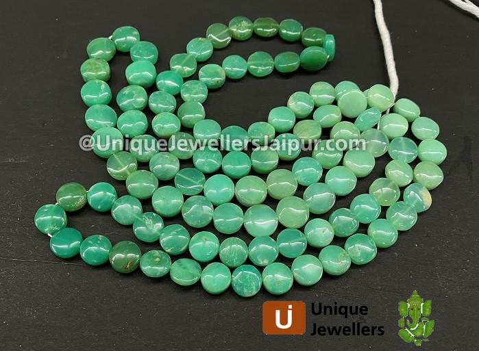 Chrysoprase Smooth Coin Beads