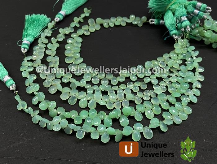Chrysoprase Faceted Pear Beads