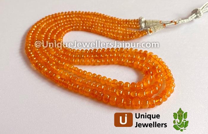 Fanta Spessartite Smooth Roundelle Beads