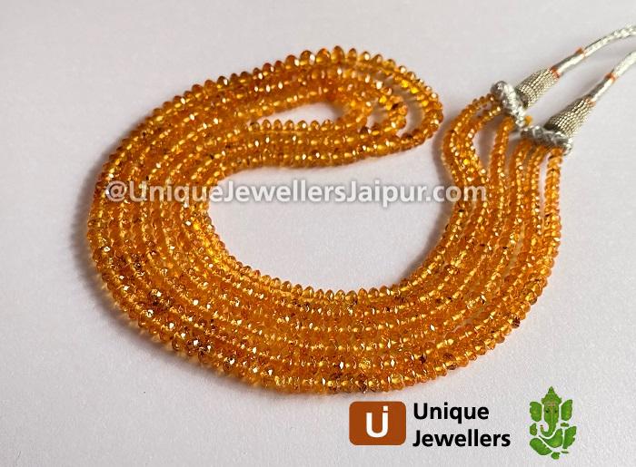 Fanta Spessartite Faceted Roundelle Beads