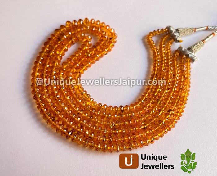 Fanta Spessartite Far Faceted Roundelle Beads