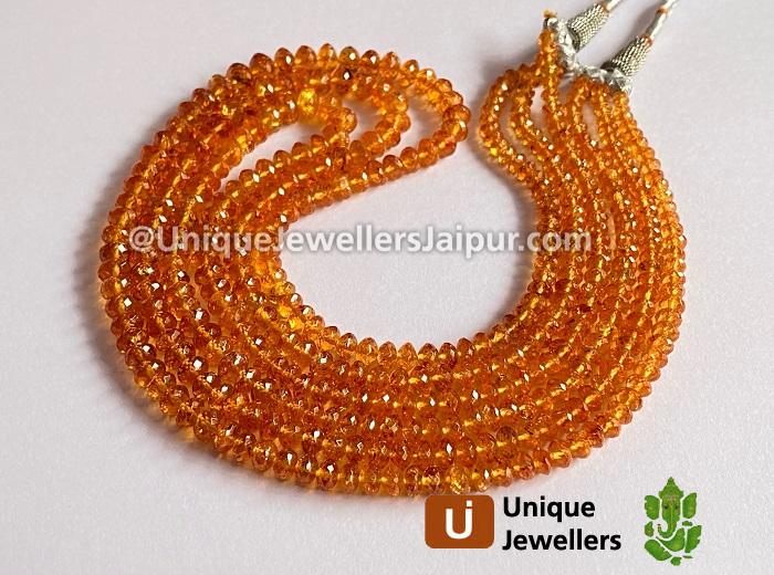 Fanta Spessartite Far Faceted Roundelle Beads