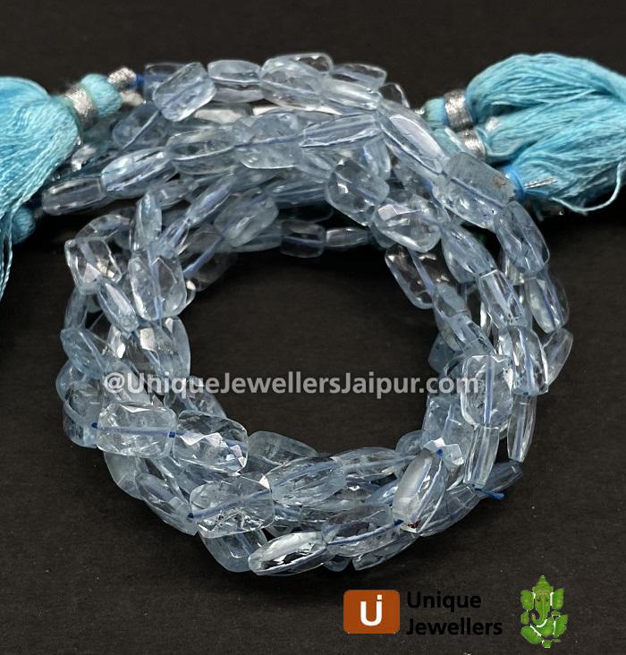 Aquamarine Faceted Chicklet Beads