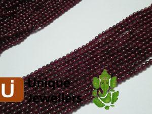 Garnet Plain Round Beads