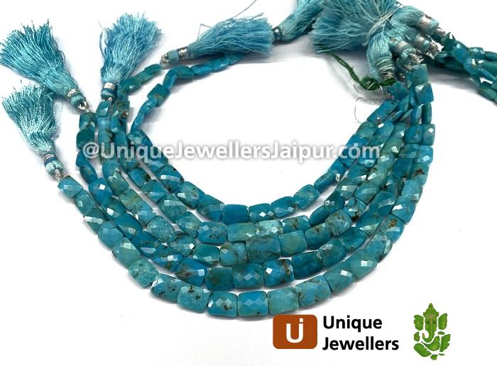 Natural Blue Turquoise Faceted Chicklet Beads