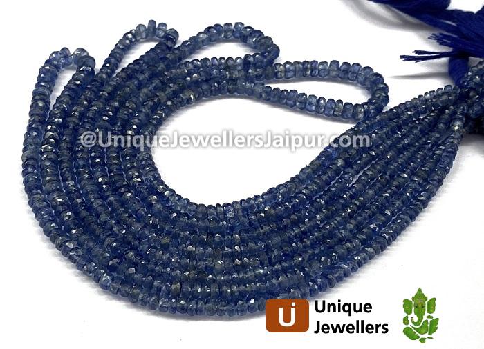 Kyanite Far Faceted Roundelle Beads
