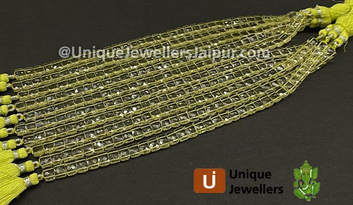 Lemon Quartz Double Drill Chicklet Beads