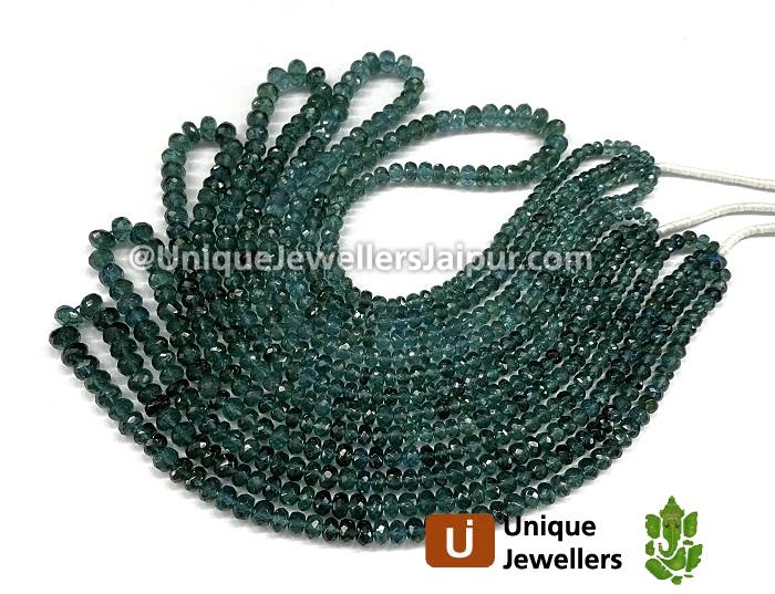 Teal Green Tourmaline Faceted Roundelle Beads