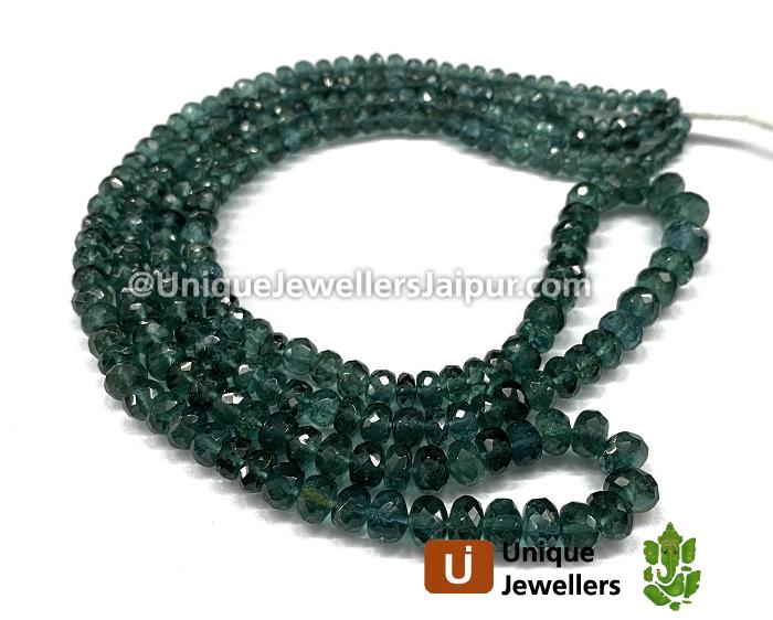 Teal Green Tourmaline Faceted Roundelle Beads