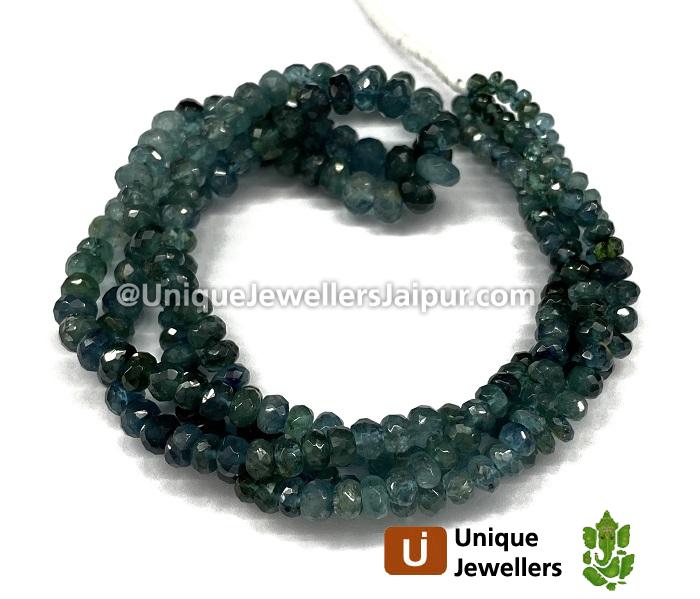 Blue Tourmaline Shaded Faceted Roundelle Beads