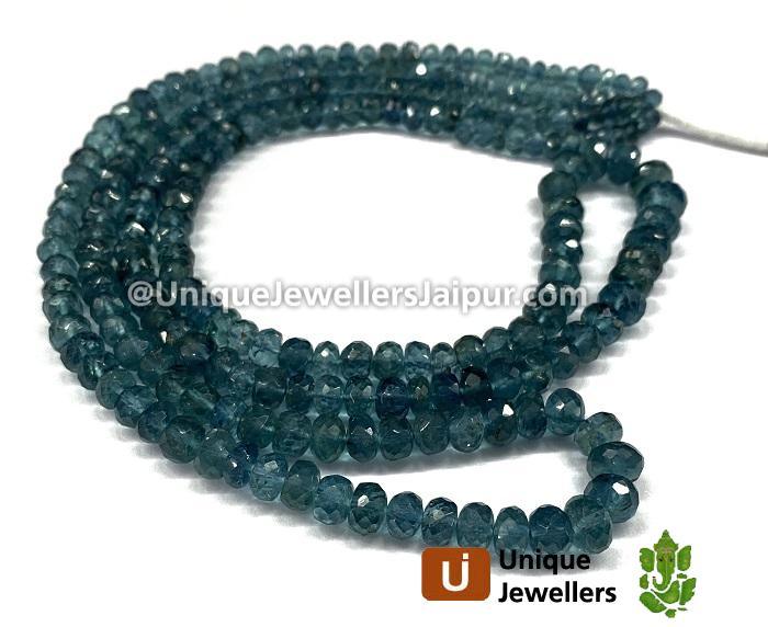 Paraiba Blue Tourmaline Faceted Roundelle Beads