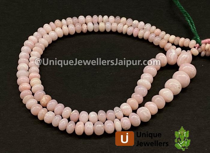 Pink Opal Smooth Roundelle Beads