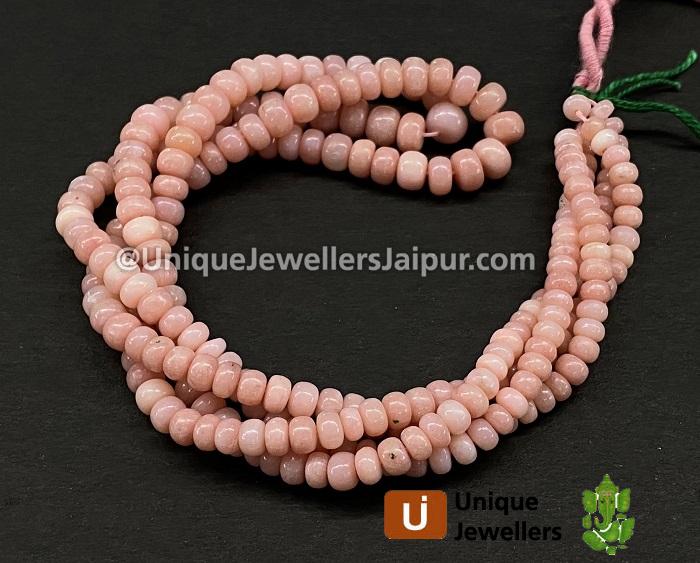 Pink Opal Smooth Roundelle Beads